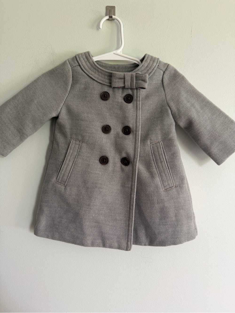 Baby B’gosh Grey Coat with Bow Detail